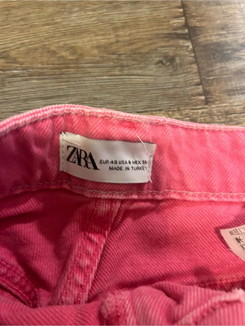 Zara Coral Pink High-Rise Wide-Leg Jeans